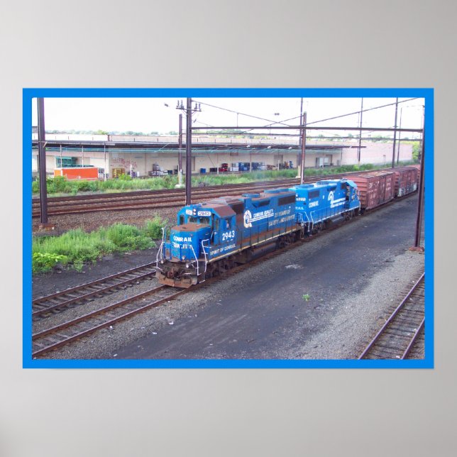 Conracs anda - GP38 - PRR #2943 in Blue Paint Poster (Framsidan)