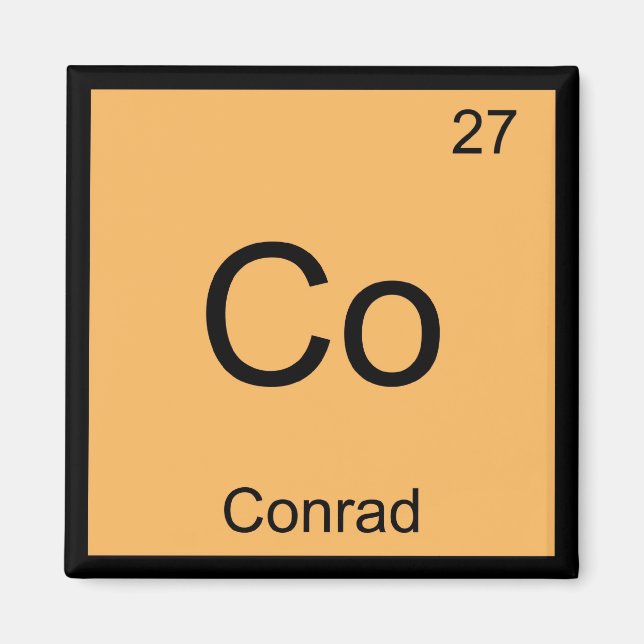Conrad Namn Kemiskt Element Periodiska Systemet Magnet (Framsidan)
