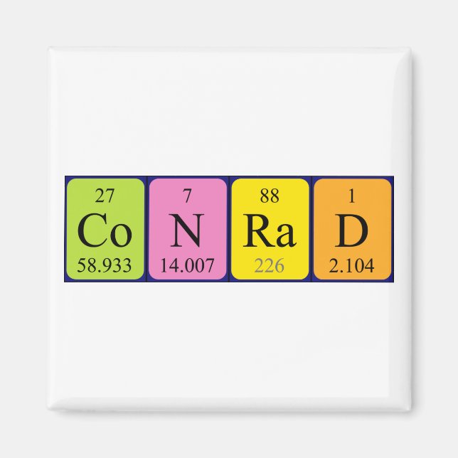 Conrad periodiskt återkommande magnet bord namn (Framsidan)