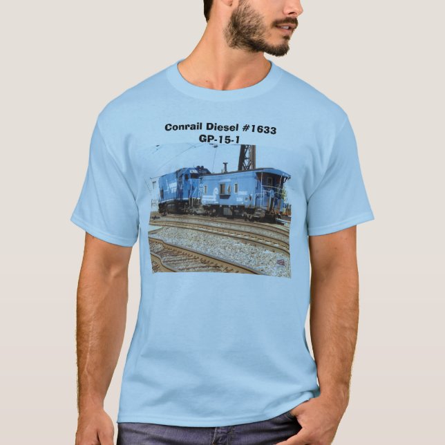Conrail Diesel #1633 GP-15-1 och caboose         T Shirt (Framsida)