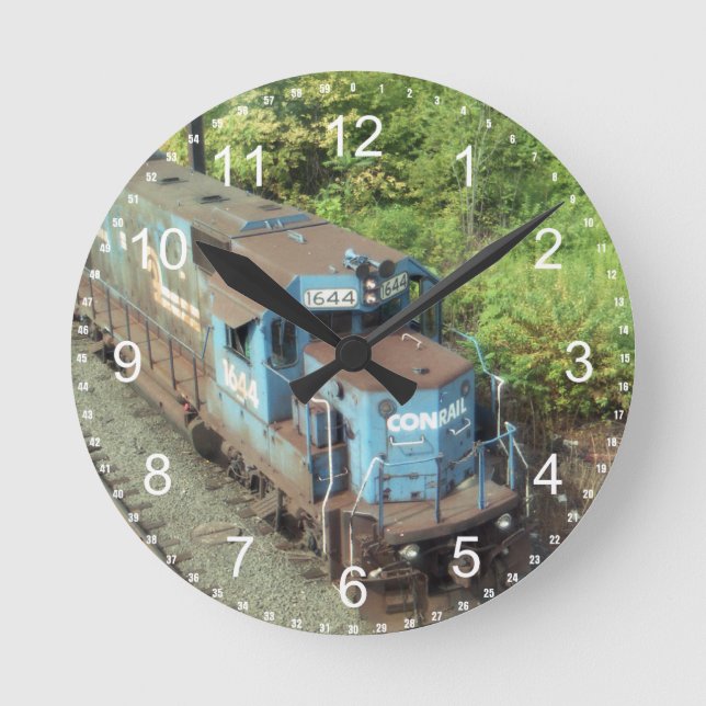 Conrail Diesel Locomotive #1644 GP-15-1 Wall Clock Rund Klocka (Framsida)