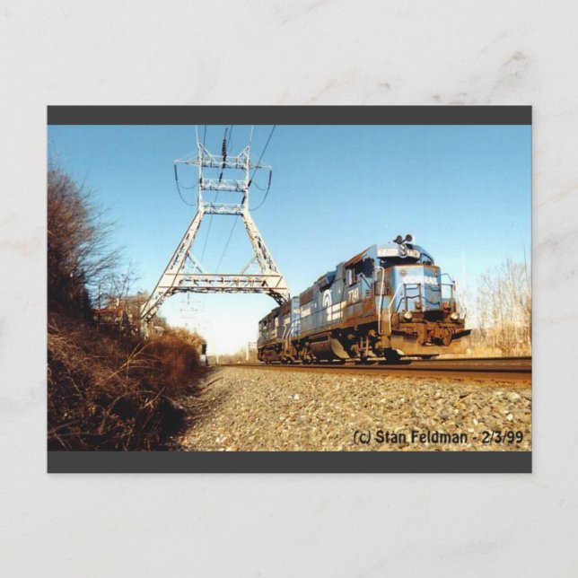 Conrail Engine 7741 at Pencoyd PA Vykort (Framsida)