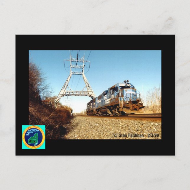 Conrail Engine 7741 på Pencoyd Penna. Vykort (Framsida)