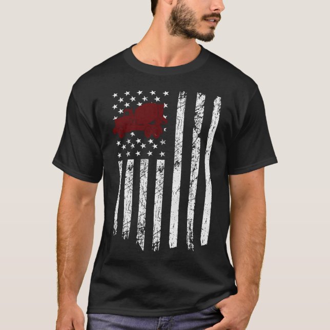 Conreta Mixer American Flagga Patriotic Cement Tru T Shirt (Framsida)