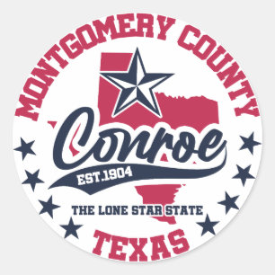 Conroe,Texas Runt Klistermärke