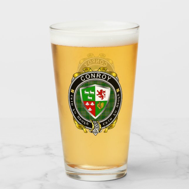 Conroy/O'Conry Irish Shield Beer Glass Glaskopp (Framsida fylld)