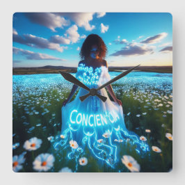 Consciousness / Conciencia Fyrkantig Klocka