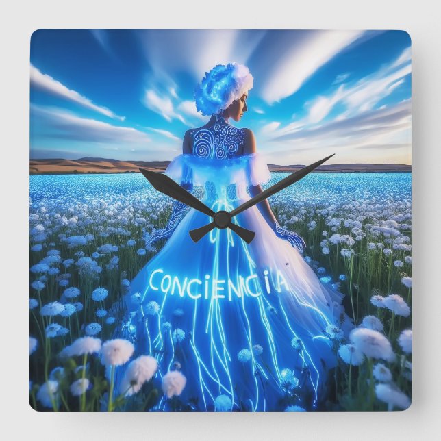 Consciousness / Conciencia Fyrkantig Klocka (Framsida)