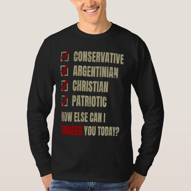 Conservative Argentinian Christian Patriotic T Shirt (Framsida)