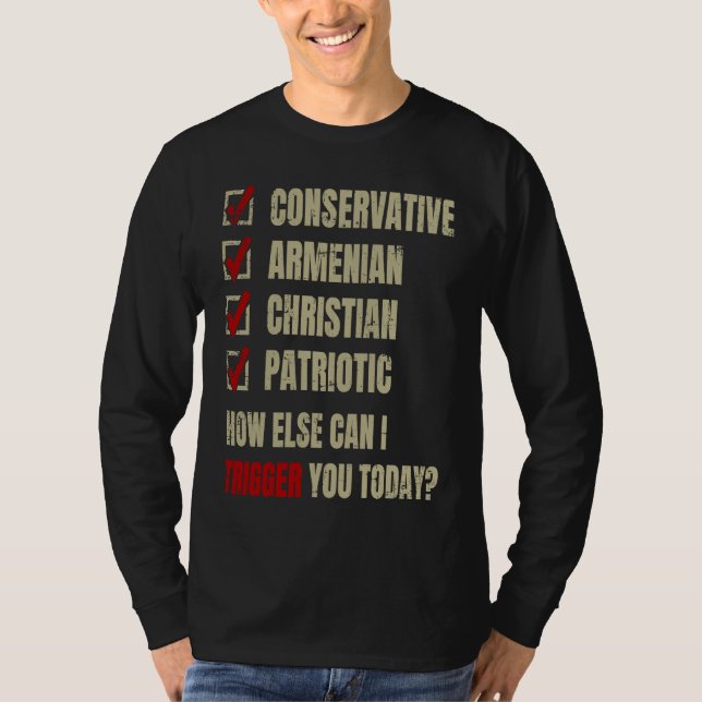 Conservative Armenian Christian Patriotic T Shirt (Framsida)