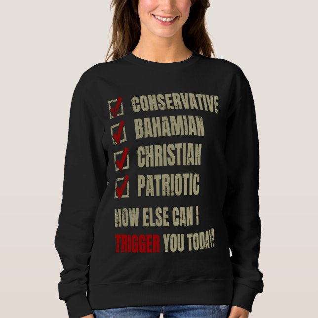 Conservative Bahamian Christian Patriotic T Shirt (Framsida)