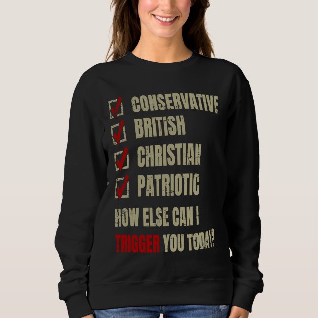 Conservative British Christian Patriotic T Shirt (Framsida)