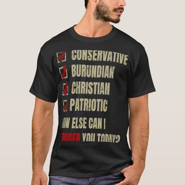 Conservative Burundian Christian Patriotic T Shirt (Framsida)