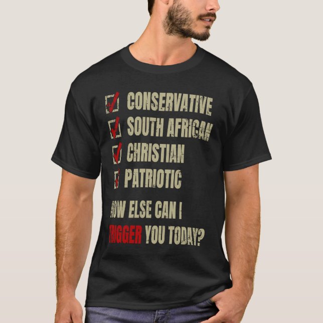 Conservative South African Christian Patriotic T Shirt (Framsida)