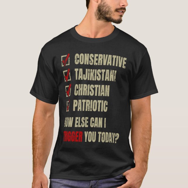 Conservative Tajikistani Christian Patriotic T Shirt (Framsida)