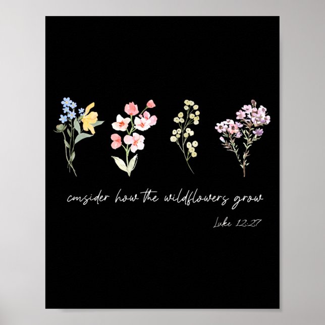 Consider How The Wildflowers Grow Jesus God Christ Poster (Framsidan)