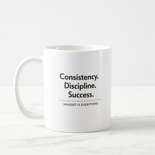 Consistency Discipline Success Gift  Kaffemugg (Vänster)