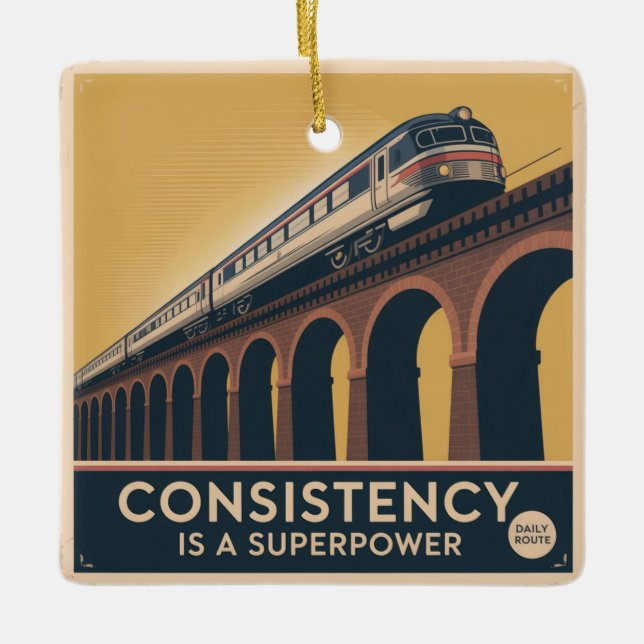 Consistency Is A Superpower Julgransprydnad Keramik (Framsida)