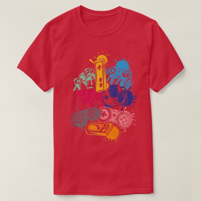 Console-spel för videospelarkontroll för Joystick  T Shirt (Design framsida)