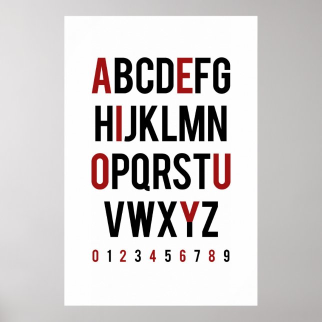 Consonant/Vowel - Jämn/udda Poster (Framsidan)