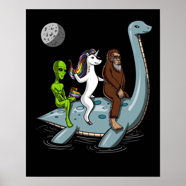 Conspiracy Bigfoot Loch Ness Monster Vatten Ski Poster (Framsidan)
