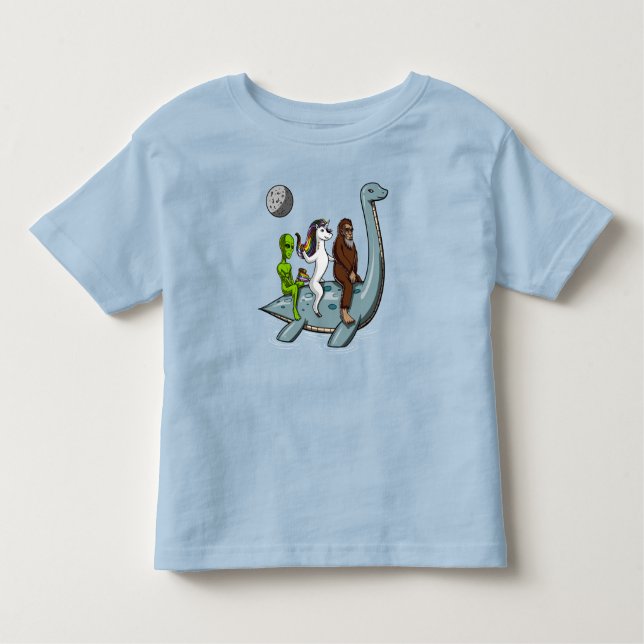 Conspiracy Bigfoot Loch Ness Monster Vatten Ski T Shirt (Framsida)