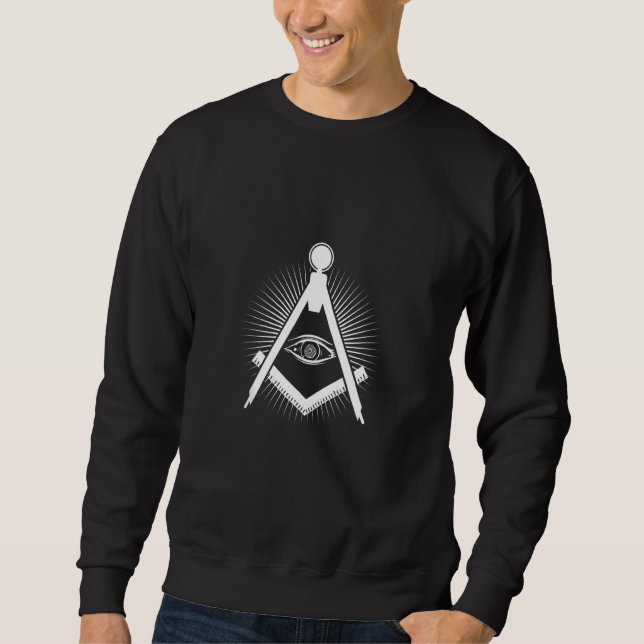 Conspiracy Freemason Mason Illuminati Circle Occul Lång Ärmad Tröja (Framsida)