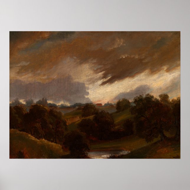Constable - Hampstead Stormig Himmel Poster (Framsidan)