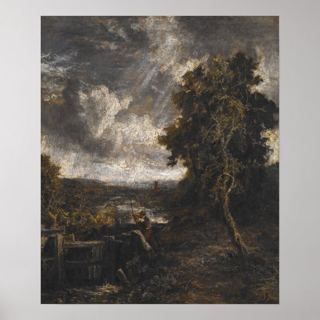 Constable - Öster Bergholt Lock on Stour Poster (Framsidan)