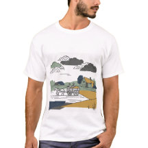 Constable’s Hösvagn Linje Konst Illustration T-Shi
