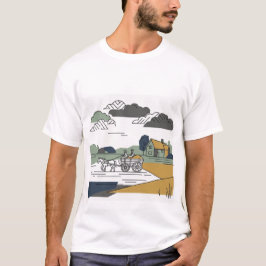 Constable’s Hösvagn Linje Konst Illustration T-Shi T Shirt