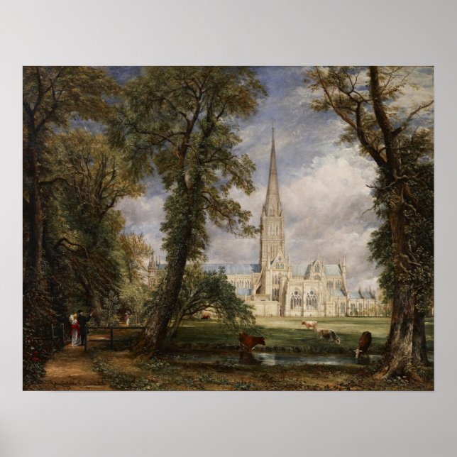 Constable - Salisbury Cathedral från biskopen Poster (Framsidan)