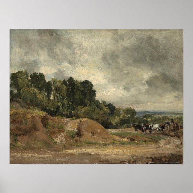 Constable - Sandbanks Och En kärra Och Hästar På H Poster (Framsidan)