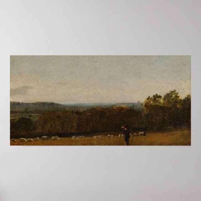 Constable - Shepherd Tittar på tvärs Dedham Vale Poster (Framsidan)
