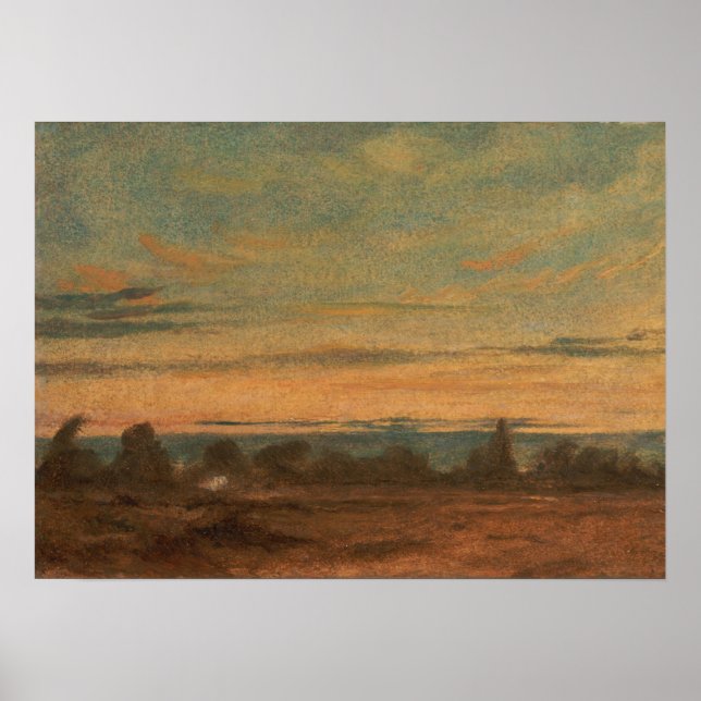 Constable - Sommar kvällslandskap Poster (Framsidan)