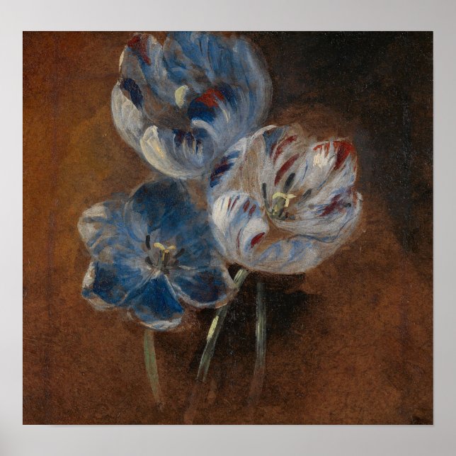Constable - Study of Three Parrot Tulips 1832 Poster (Framsidan)