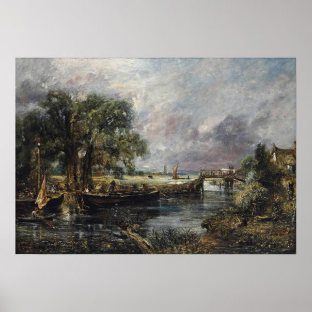 Constable - Utsikt över Stour nära Dedham Poster (Framsidan)