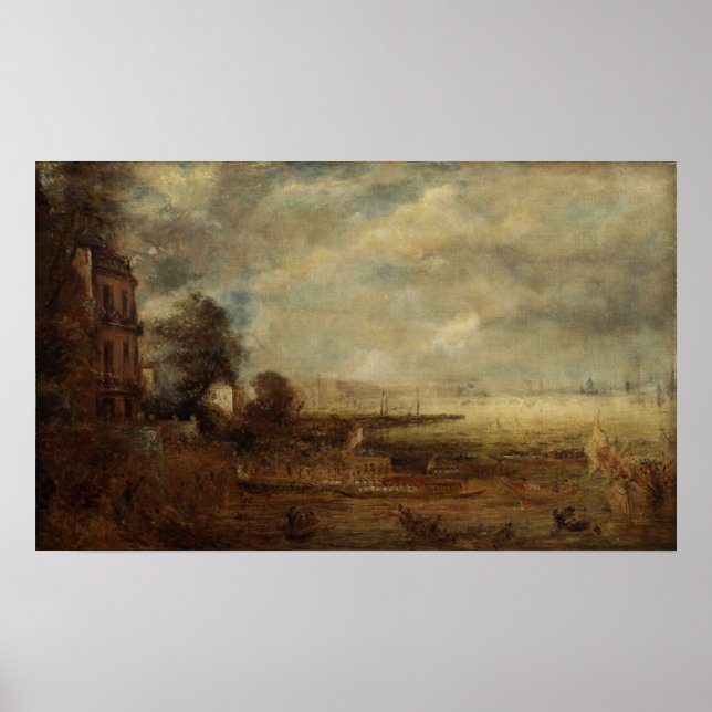Constable - Waterloo Bridge sedd från Whitehall Poster (Framsidan)
