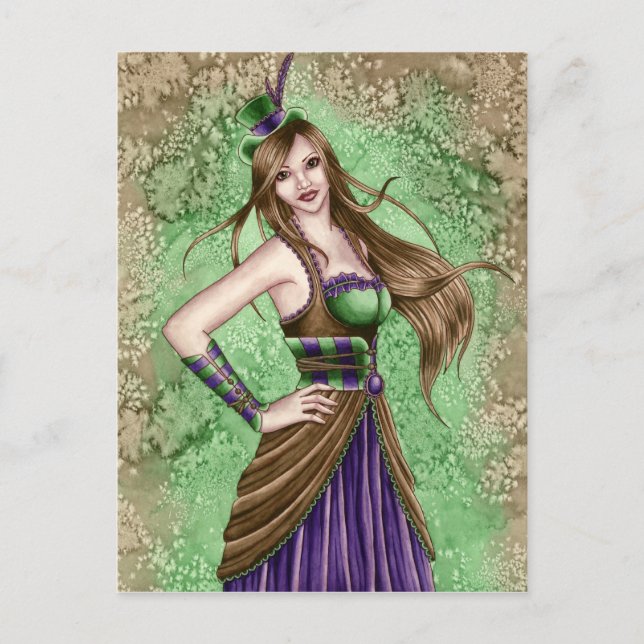 Constance - Steampunk Postcard Vykort (Framsida)