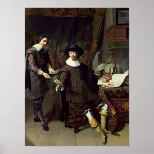 Constantijn Huygens och hans kontorist, 1627 Poster