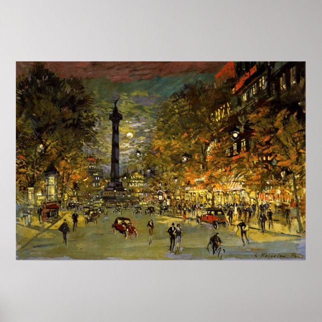 Constantin Korovin: Bastiljens torg, Paris Poster (Framsidan)