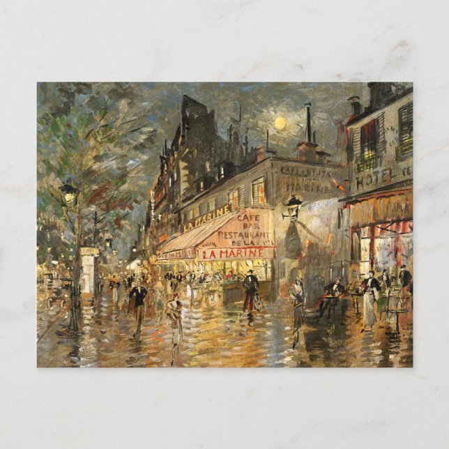 Constantin Korovin: Cafe La Marine, Paris Vykort (Framsida)