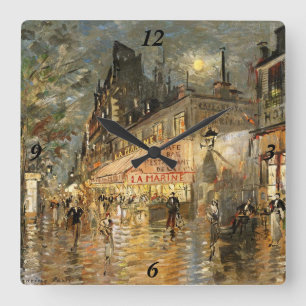 Constantin Korovin: CafeLaflotta, Paris Fyrkantig Klocka
