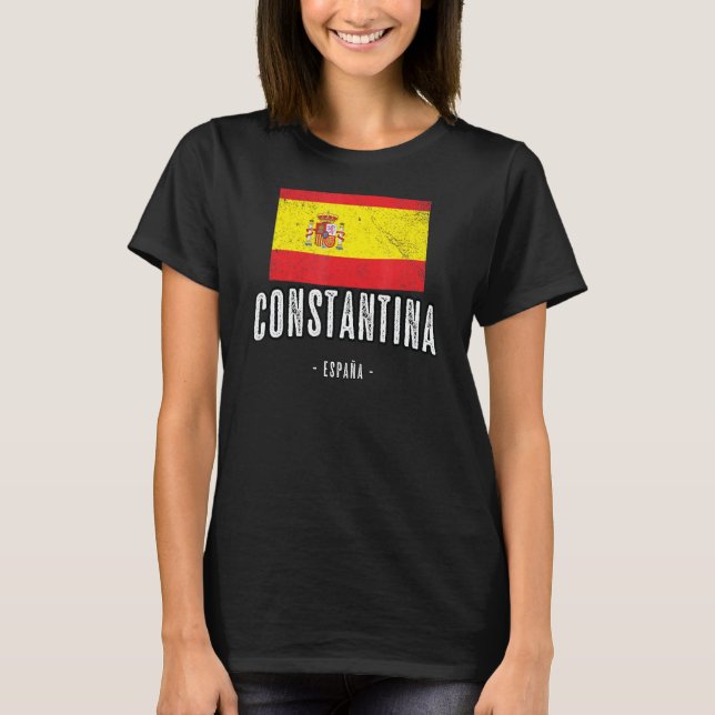 Constantina Spain Es Flagga City Bandera Ropa T Shirt (Framsida)