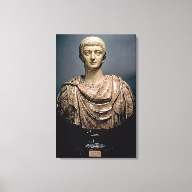 Constantine I (c.274-337) c.350 AD (marble) Canvastryck (Framsida)