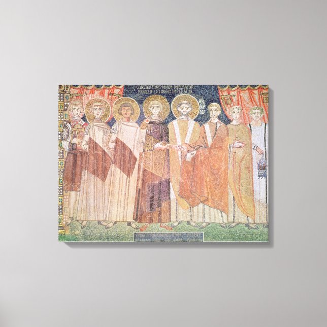 Constantine IV som ger biskop privilegier Canvastryck (Framsida)