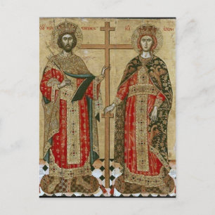 Constantine och Helen av Emmanuel Tzanes Vykort