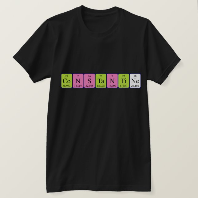 Constantine Periodisk skjorta bord namn T-shirt (Design framsida)