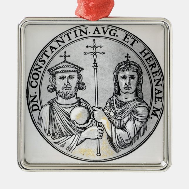 Constantine VI och hans mor Irene Julgransprydnad Metall (Framsidan)