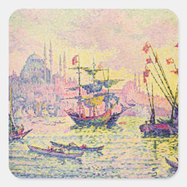 Constantinopel, 1907 fyrkantigt klistermärke (Framsida)